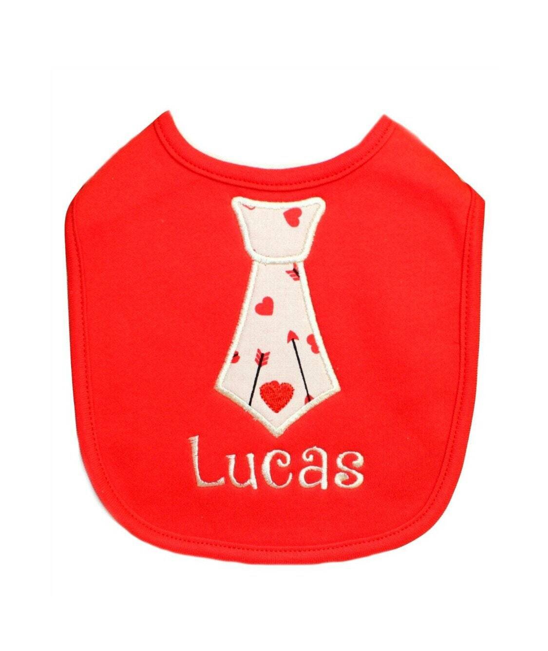 Valentine’s Day Tie Bib Personalized with Name