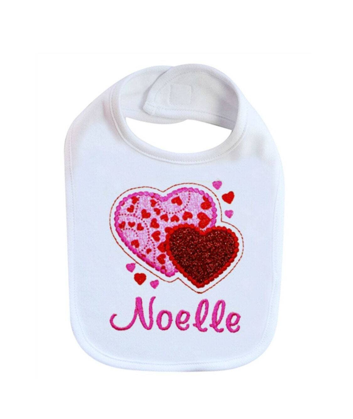 Valentine&#39;s Girl Bib Personalized with Name