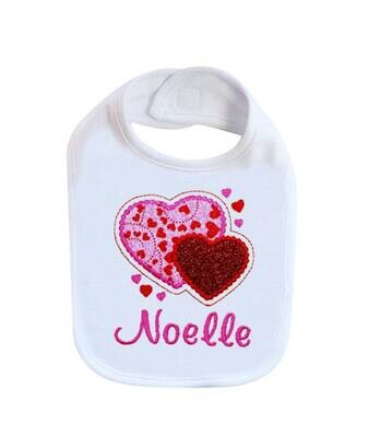 Valentine&#39;s Girl Bib Personalized with Name