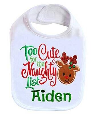 Christmas Reindeer Bib Unisex Personalized with Baby Custom Name