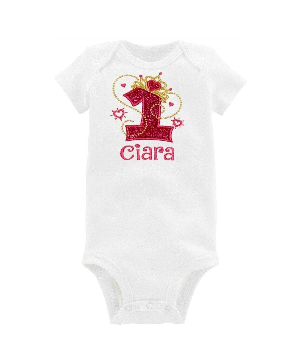 1st Birthday Girl Outfit Personalized with Name