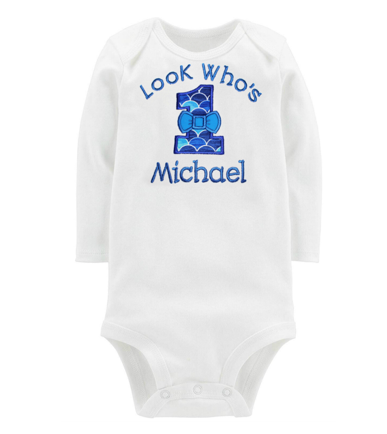 First Birthday Boy Outfit Bow Personalized with Name