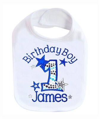 First Birthday Boy Bib Personalized with Name