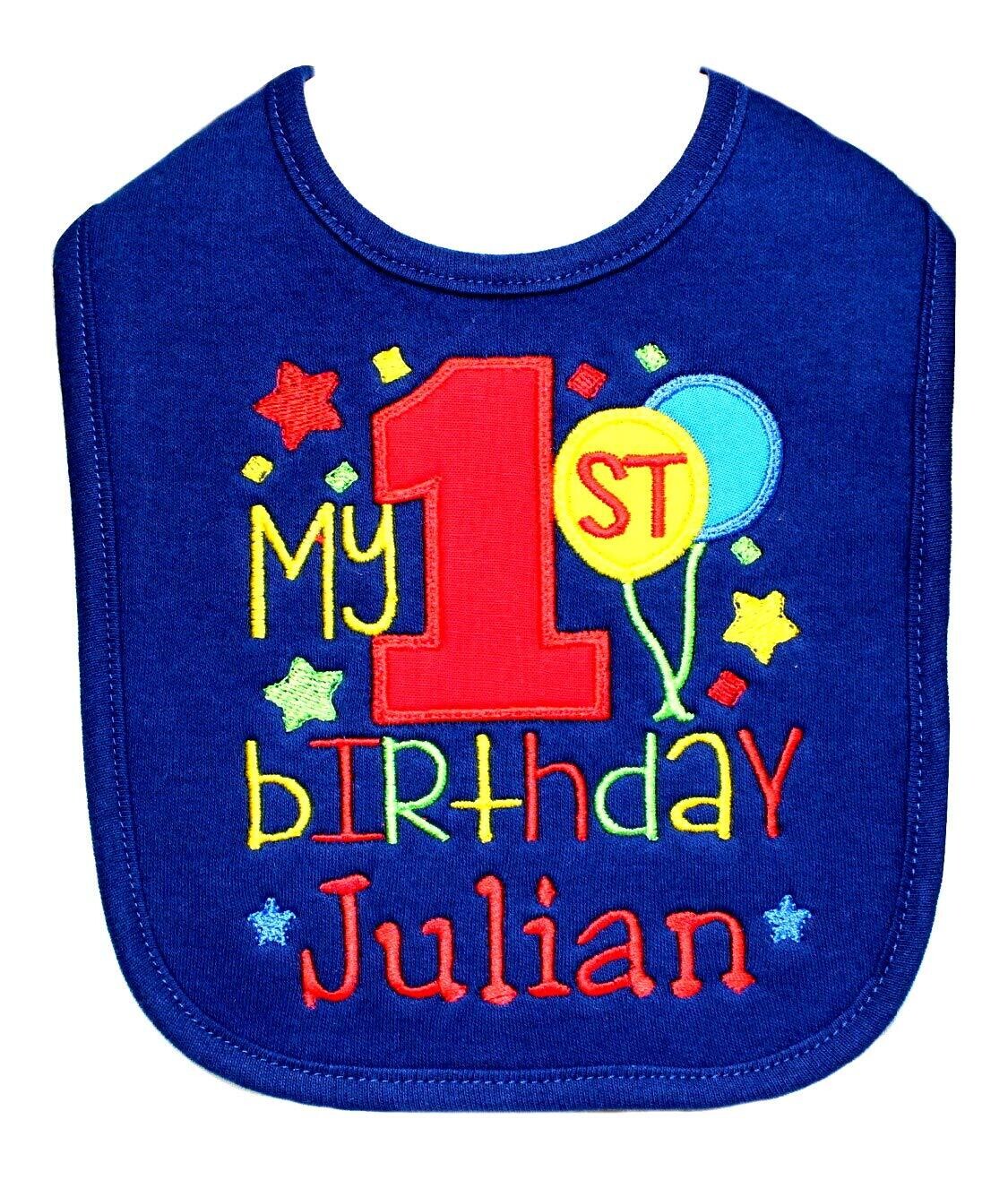 FIRST BIRTHDAY Bib Personalized with Name