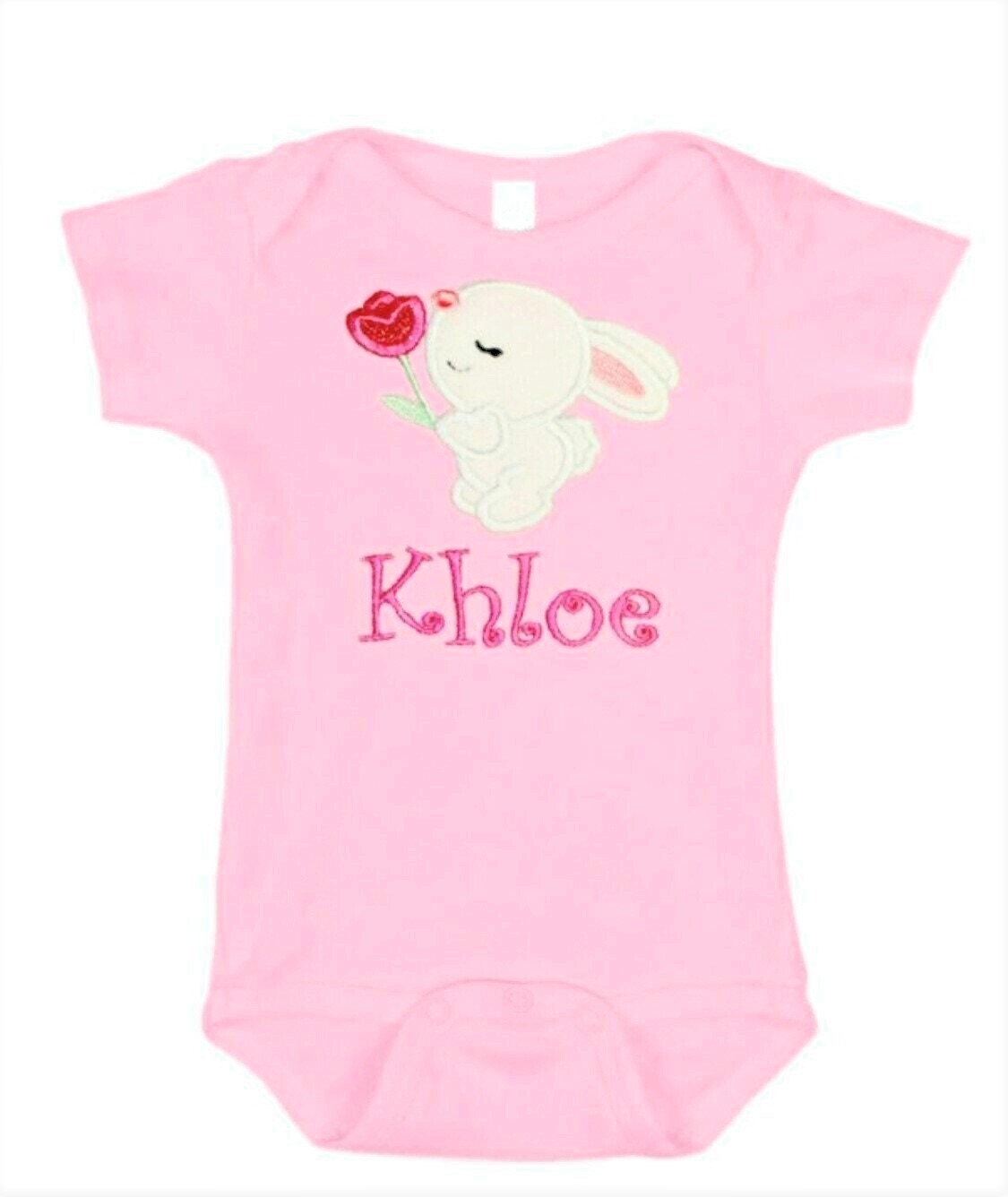 Easter Bunny Girl Bodysuit Personalized with Name
