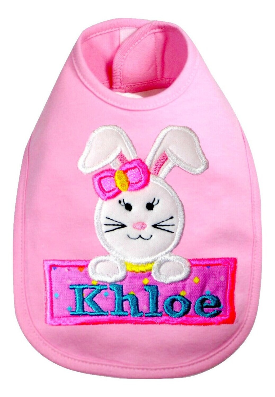 Easter Bunny Girl Bib Personalized with Name