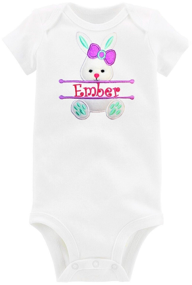 Easter Bunny Girl Outfit Personalized with Name