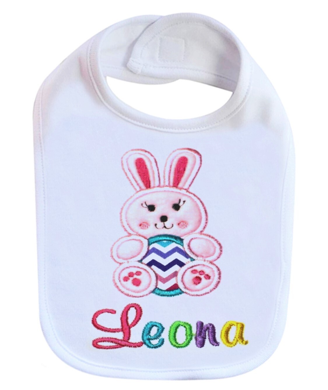 Easter Girl Bunny Bib Personalized with Name