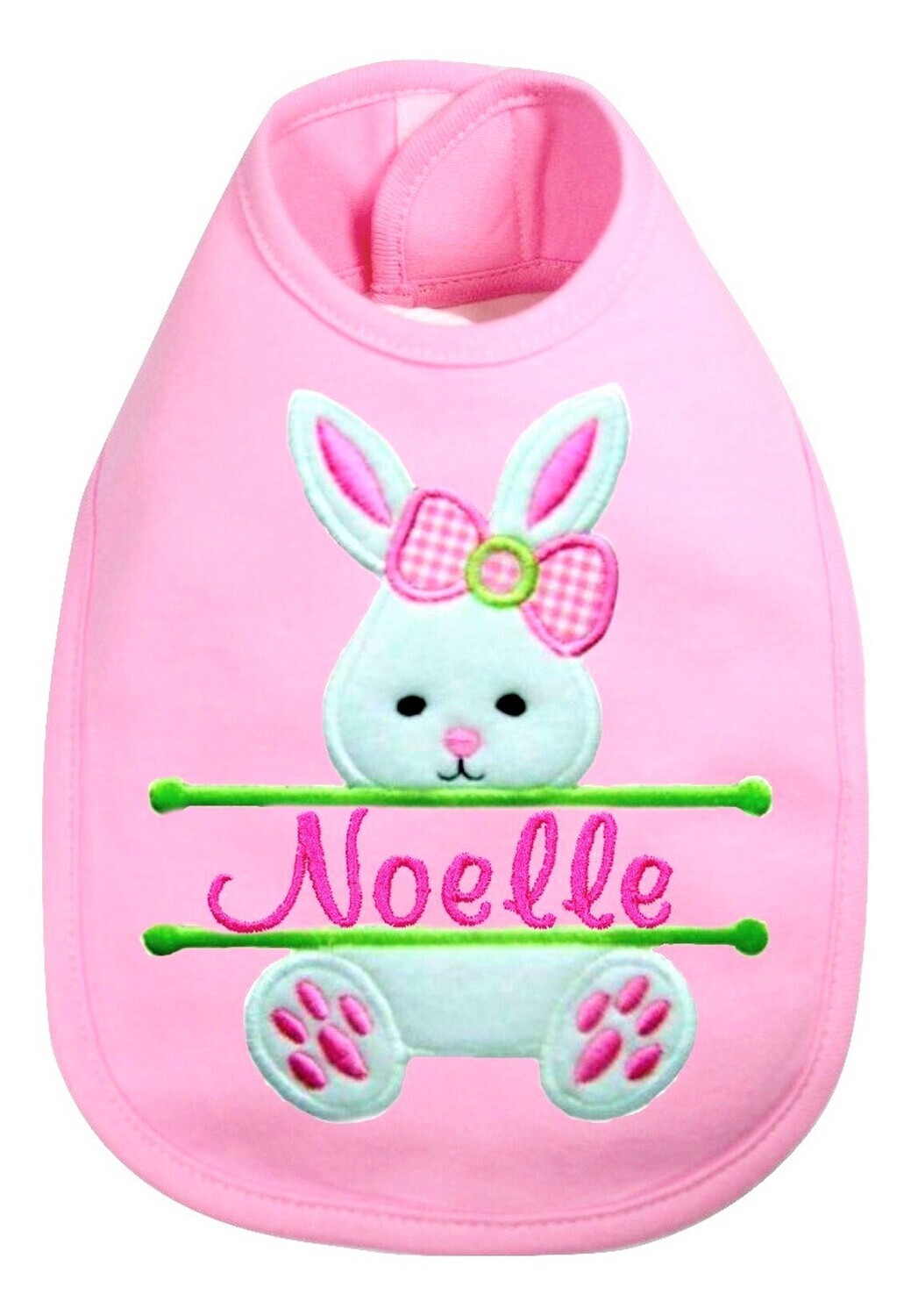 Easter Bunny Bib for Baby GIRL PERSONALIZED with Name