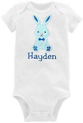 Easter Bunny Boy Bodysuit Personalized with Name