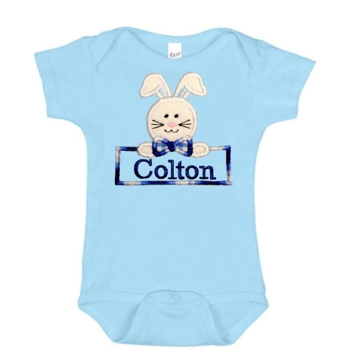 Easter Bunny Boy Bodysuit Personalized with Name