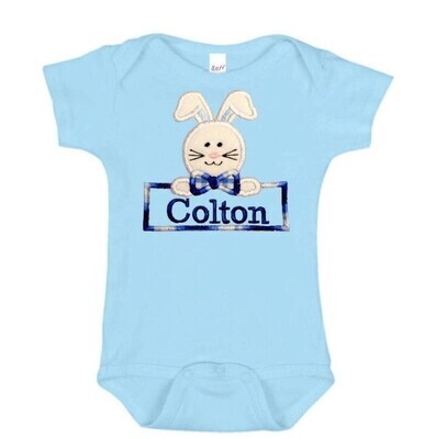 Easter Bunny Boy Bodysuit Personalized with Name