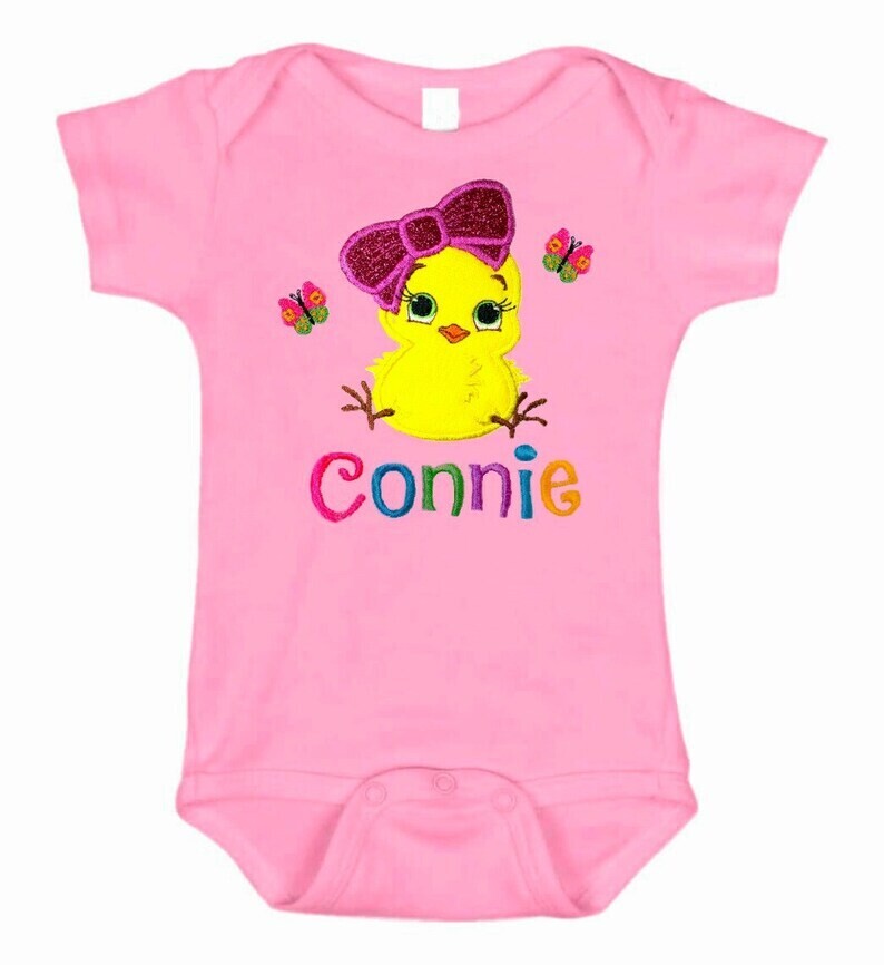 Easter Chicken Girl Bodysuit Personalized with Name