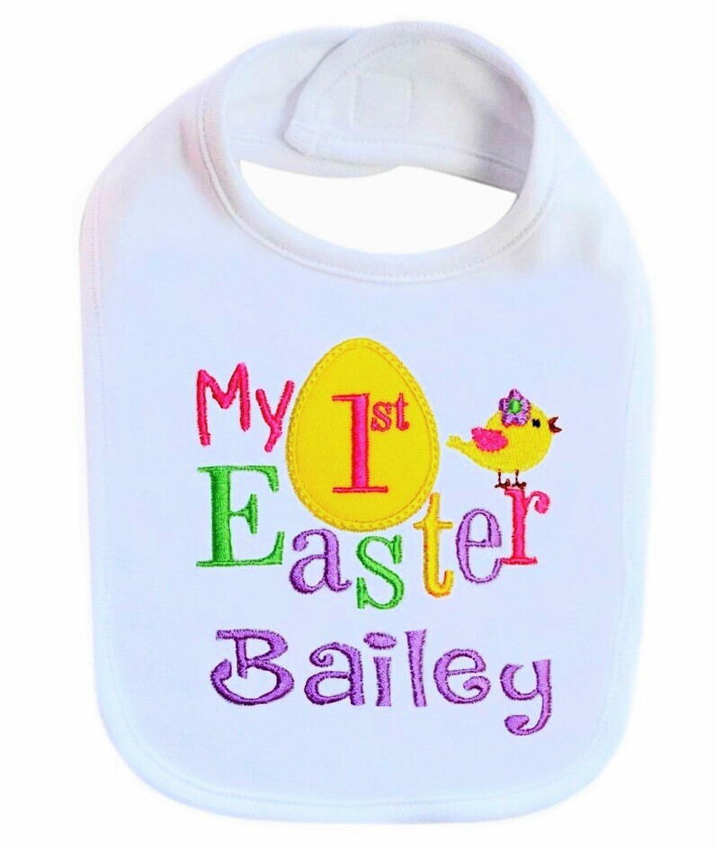 First Easter Girl Bib Personalized with Name