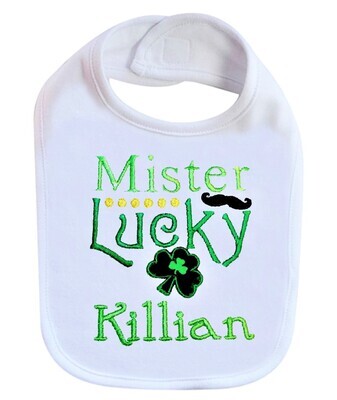 St. Patrick&#39;s Boy Bib Personalized with Name