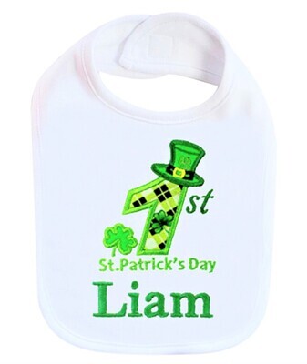 St. Patrick&#39;s Day Irish Boy Bib Personalized with Name