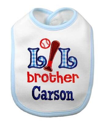 Lil Brother Baseball Bib Personalized with Name