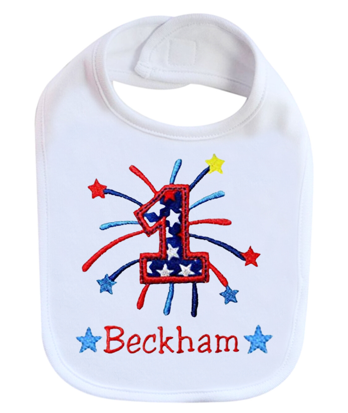 4th of July Patriotic Boy Bib Personalized with Name