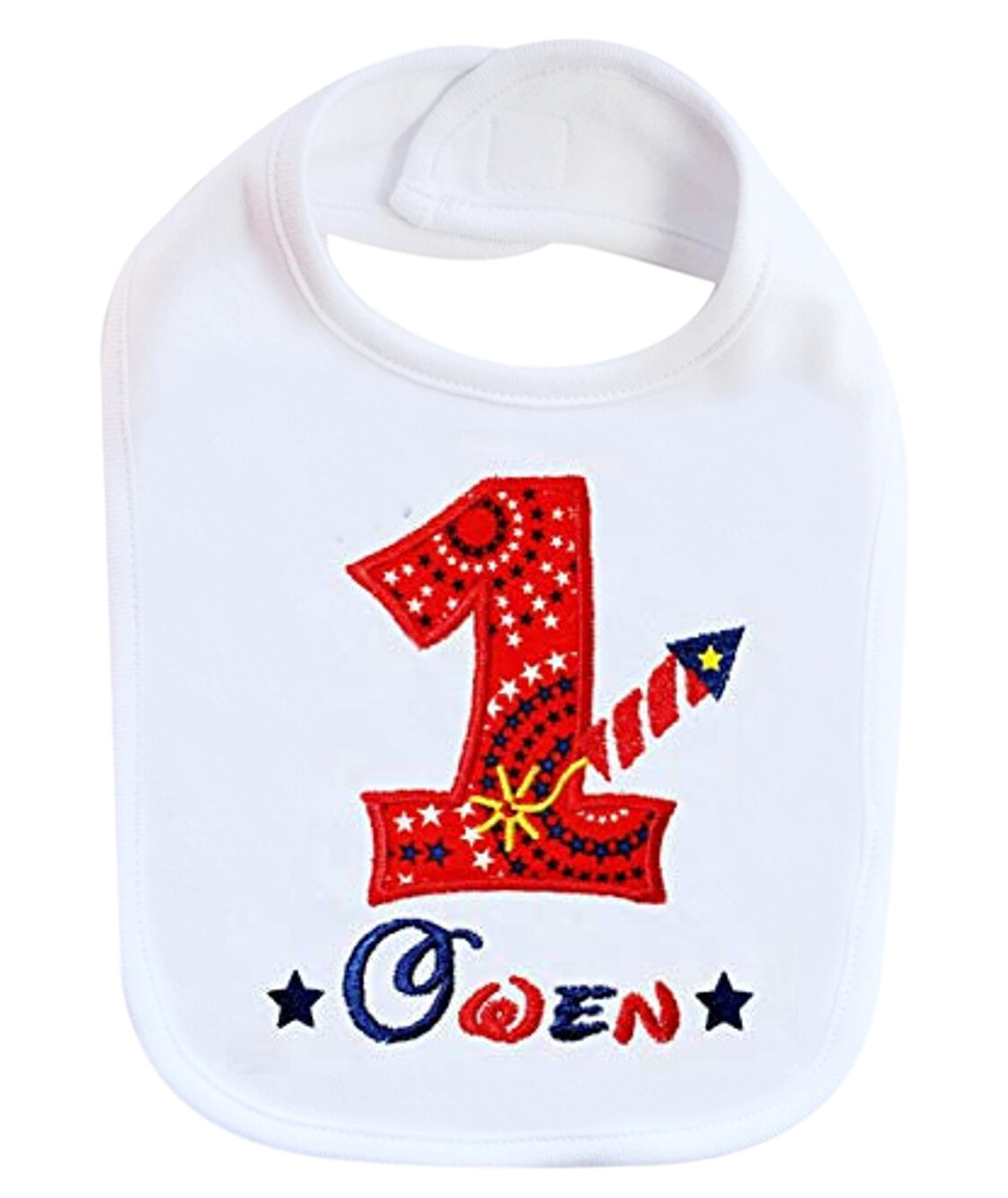 4th of July Patriotic Boy Bib Personalized with Name