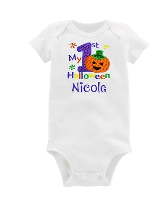 Girl 1st Halloween Outfit Personalized with Name