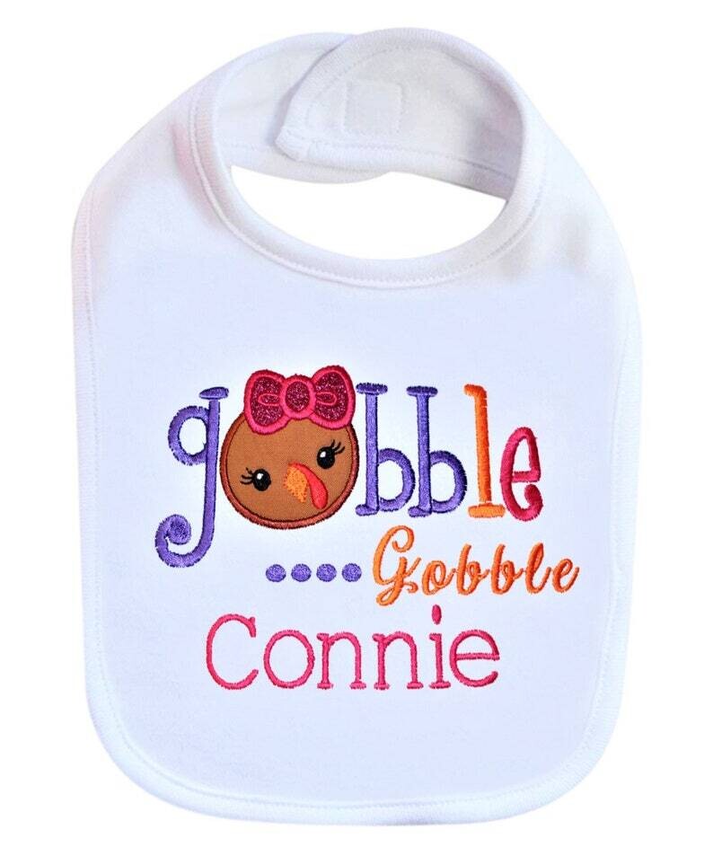 Thanksgiving Girl Bib Personalized with Name