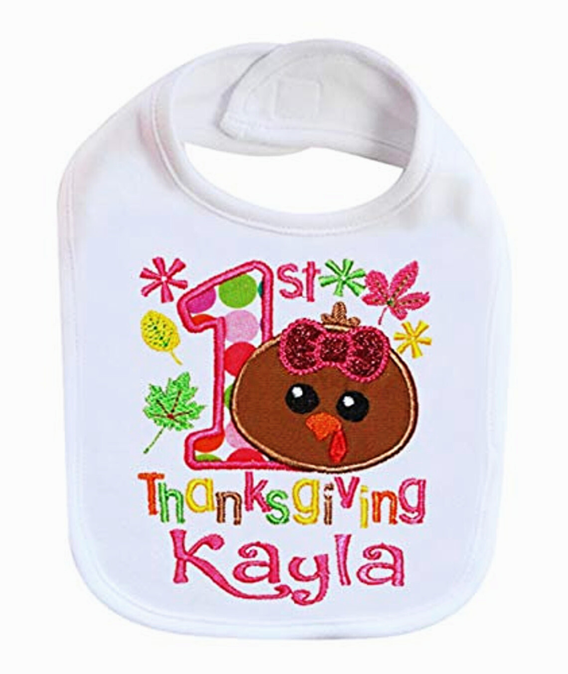 Thanksgiving Girl Bib Personalized with Name