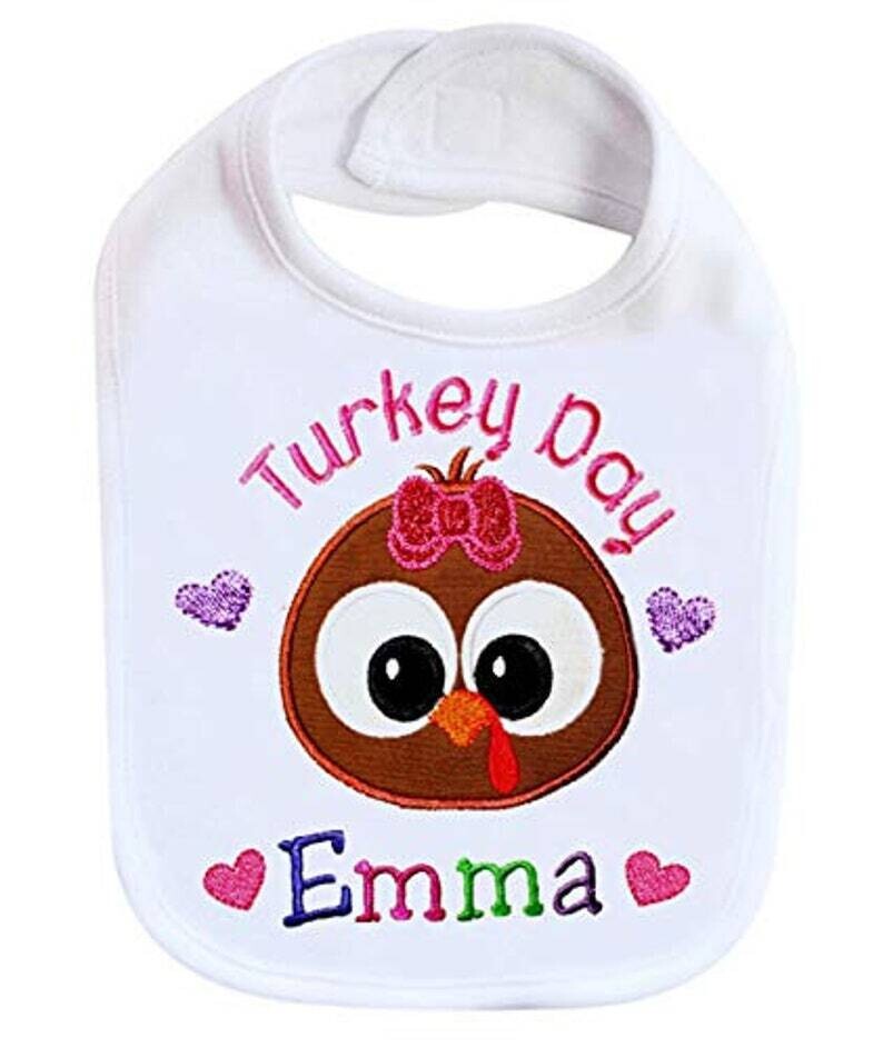 Thanksgiving Girl Bib Personalized with Name