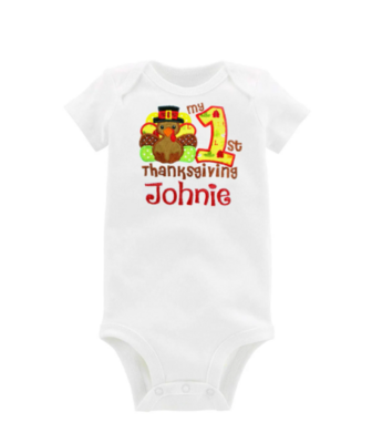 Thanksgiving Turkey Outfit Personalized with Name