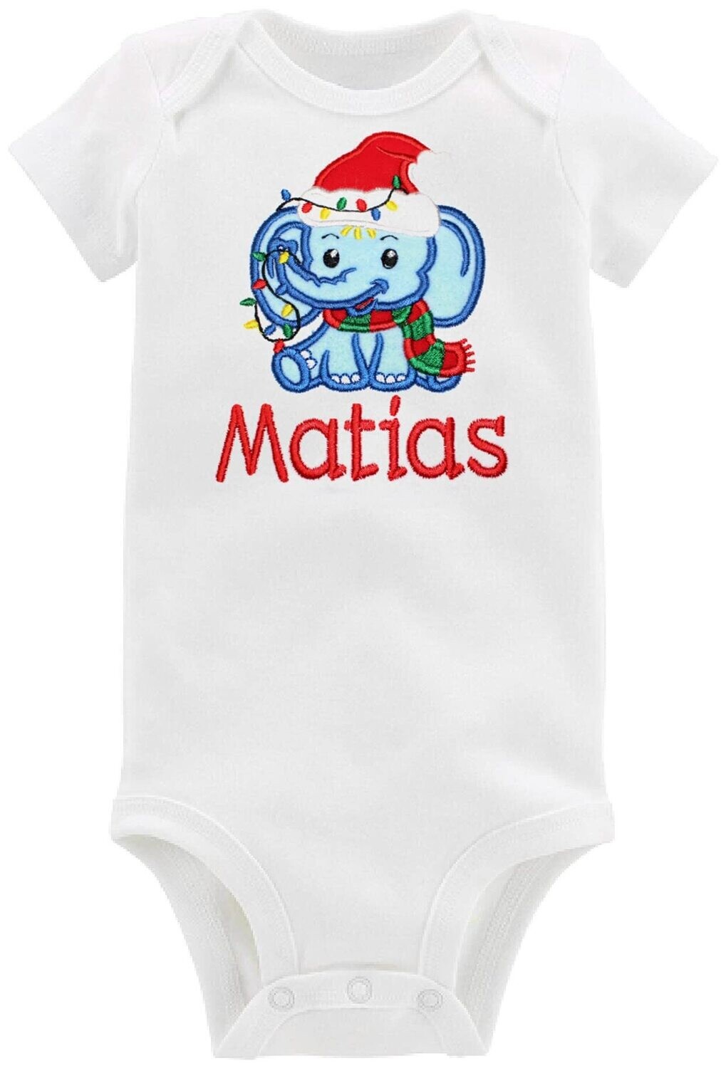 Elephant Christmas Outfit Personalized with Name