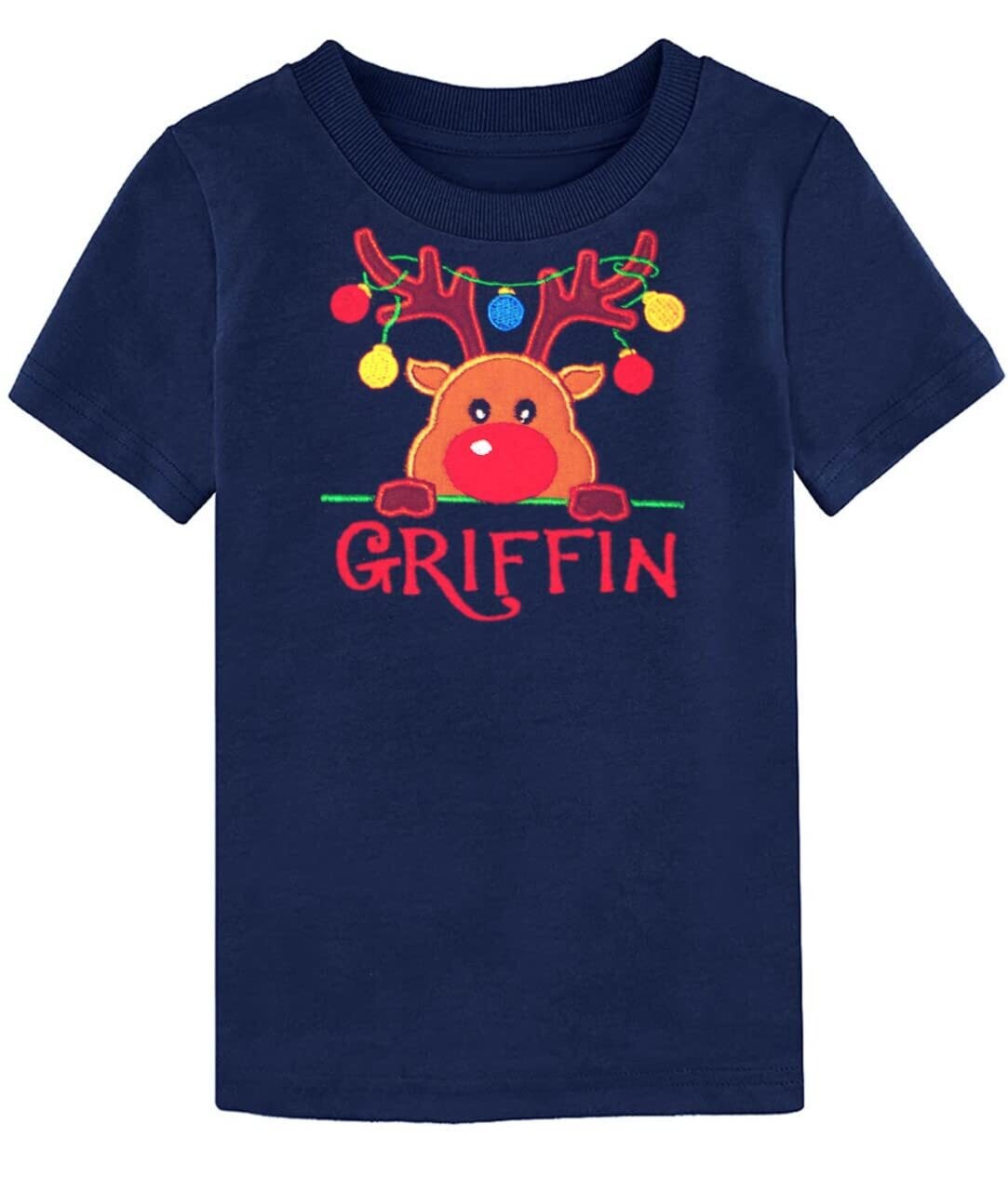 Christmas Reindeer T-Shirt Personalized with Name