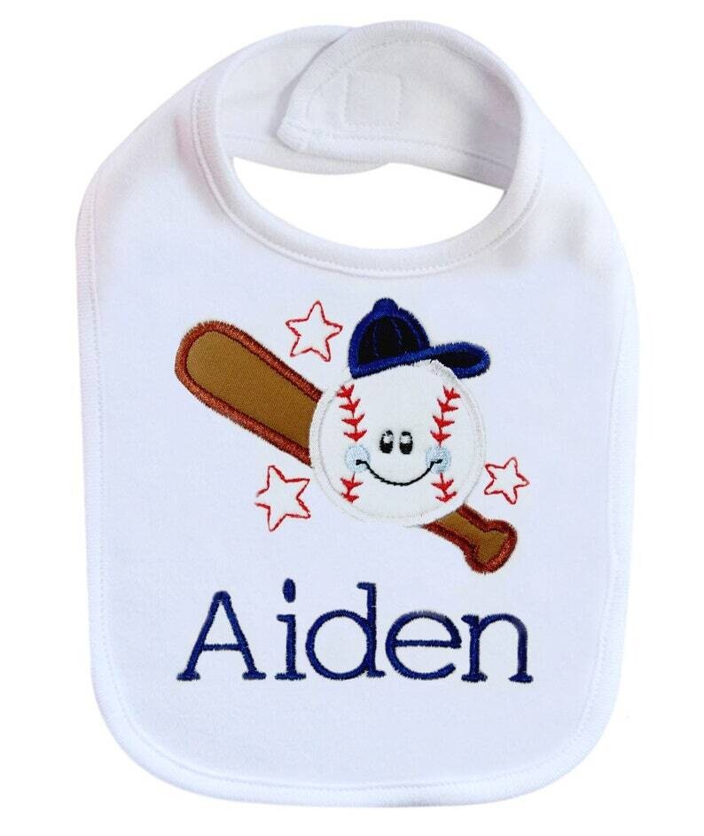 Baby BASEBALL Bib Personalized with Name