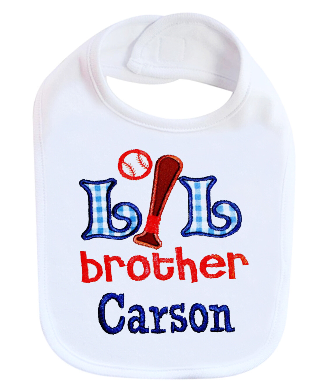 Lil Brother Baseball Bib for Baby Boy Personalized with Name