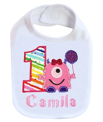 1st Birthday Girl Bib Personalized with Name