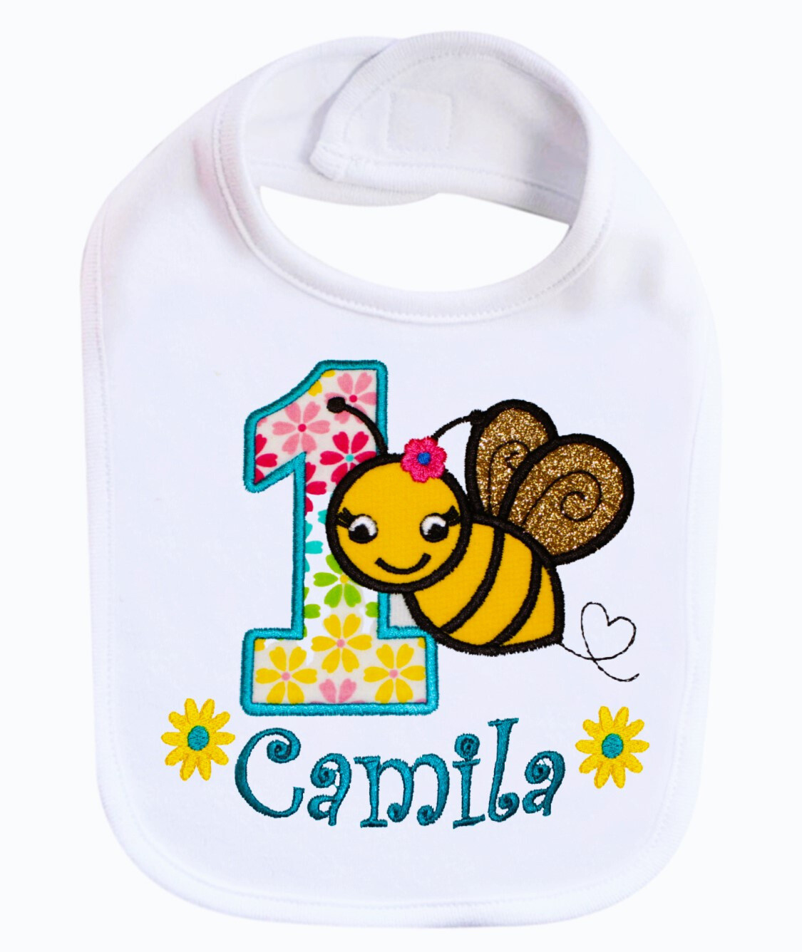 First Birthday Girl Bib Girly Bee 1st Birthday Personalized Bib
