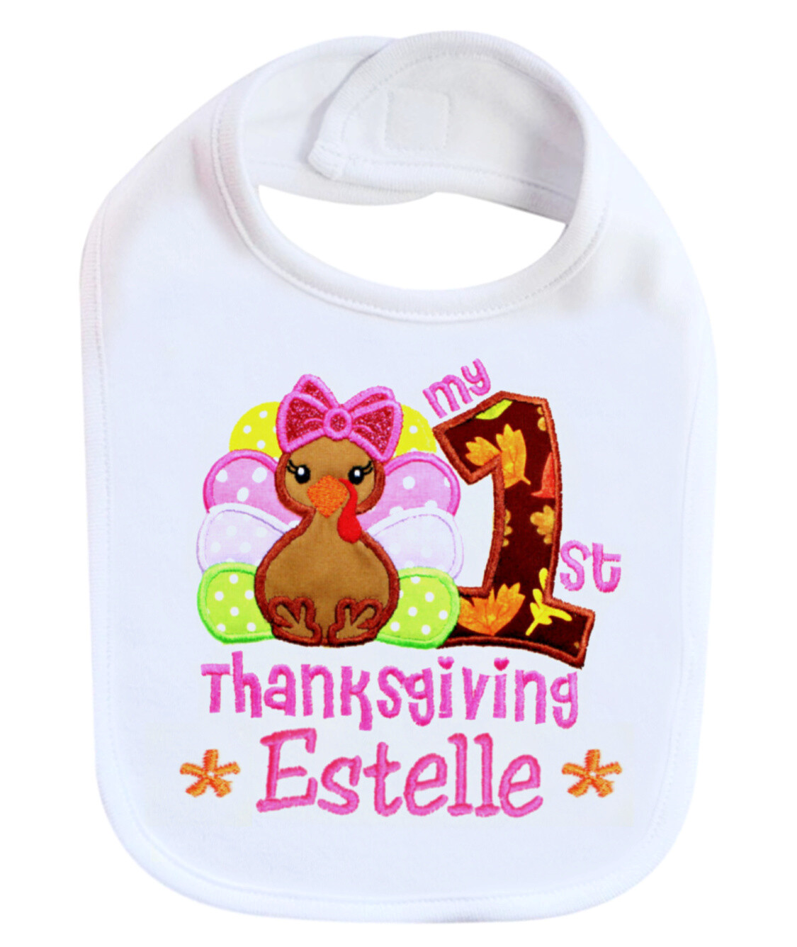 Thanksgiving Girl Bib Personalized with Name