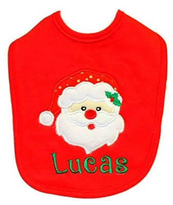 Christmas Santa&#39;s Face Bib Unisex Personalized with Name