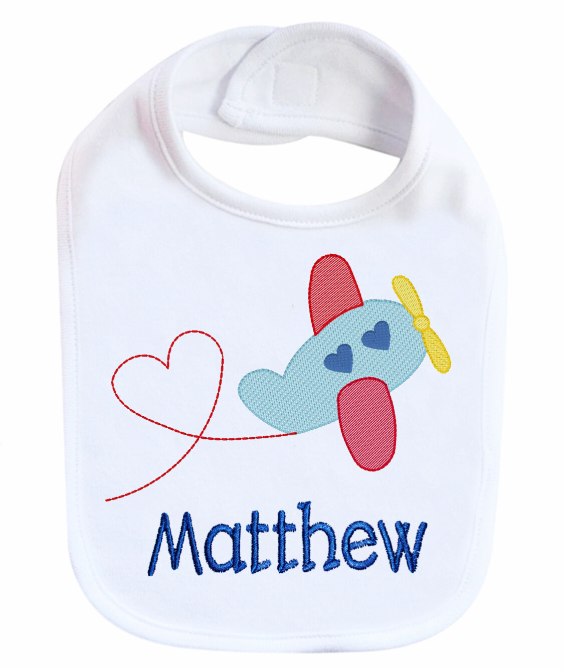 Valentine&#39;s Day airplane Bib Personalized with Name