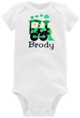 St. Patrick&#39;s Day Irish Boy Train Outfit Personalized with Name