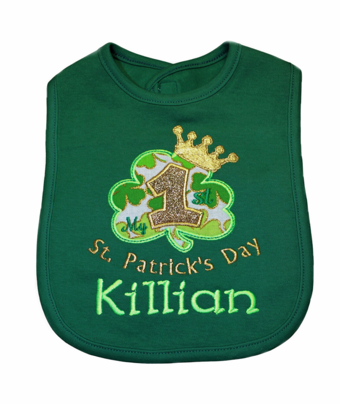 St. Patrick&#39;s Day Irish Bib Unisex Personalized with Baby Name
