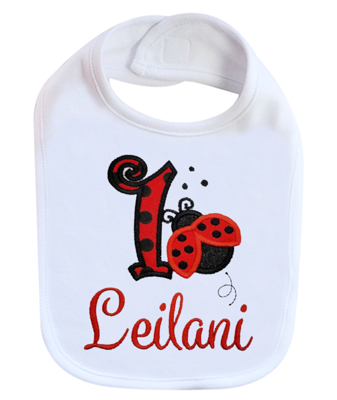 First Birthday Bib Ladybug Personalized with Name