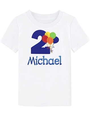 Birthday Boy Ballones T-shirt with Name