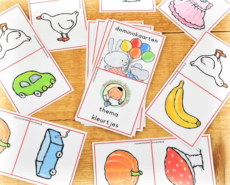 Domino spel Thema Kleurtjes