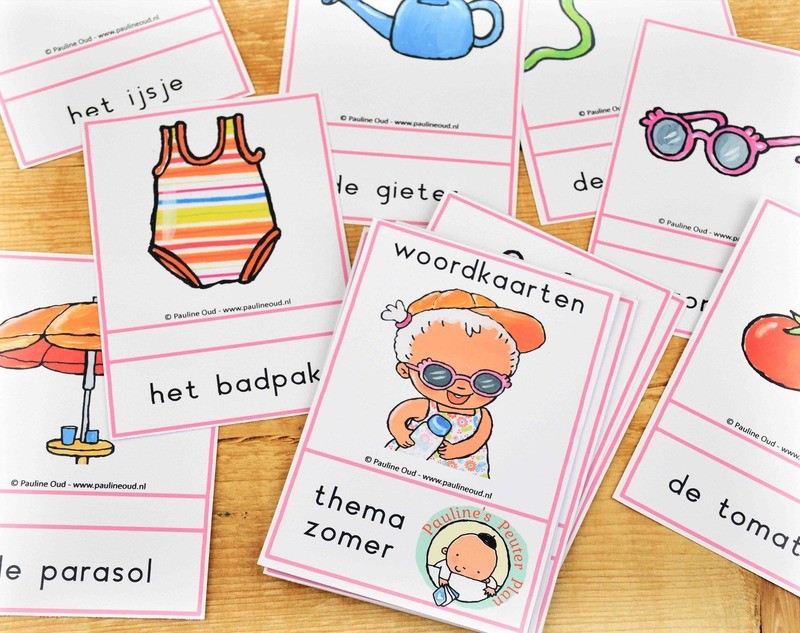 Woord-kaarten Thema Saar in de zomer