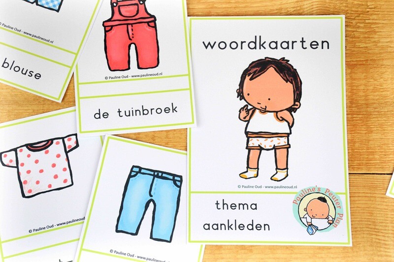 Woord-kaarten &amp; spel Thema Aankleden