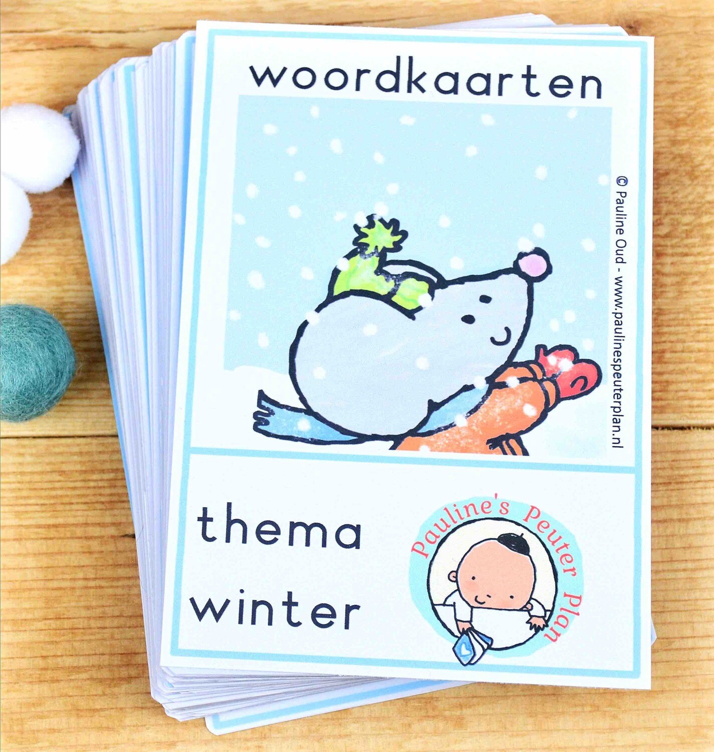 Woord-kaarten Thema Winter