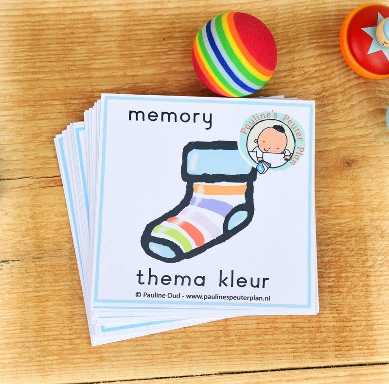 Memory spel Sokken Zoeken thema Kleur