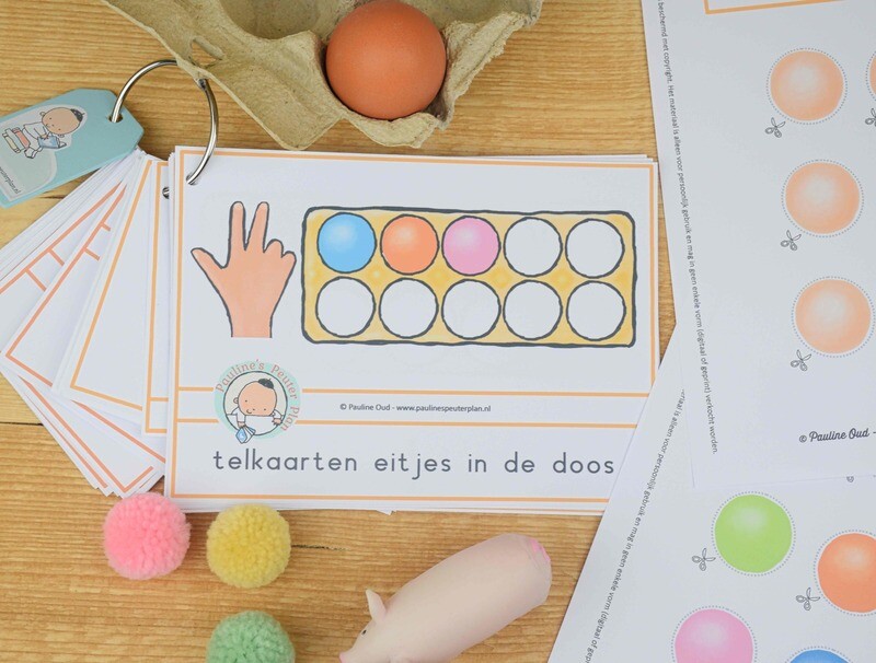 Telkaarten Thema Eitjes in de doos