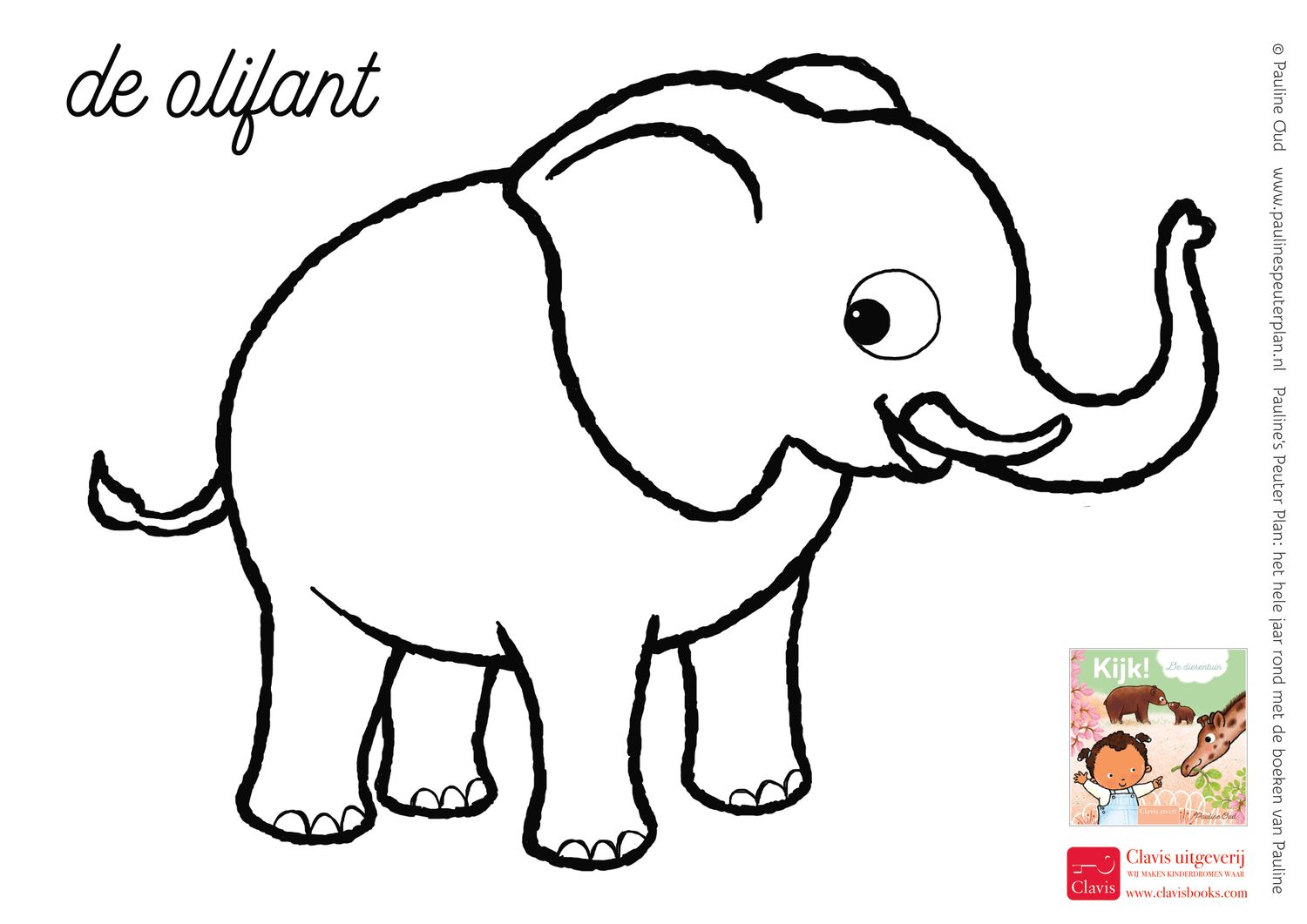 Kleurplatenset Thema Dierentuin voor jongste peuters