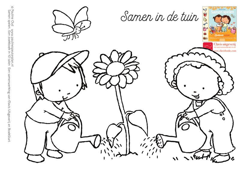 Kleurplatenset Thema Samen spelen in 10 talen BoekStartCoach
