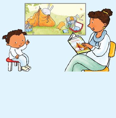 Vertelplaten bij de boeken